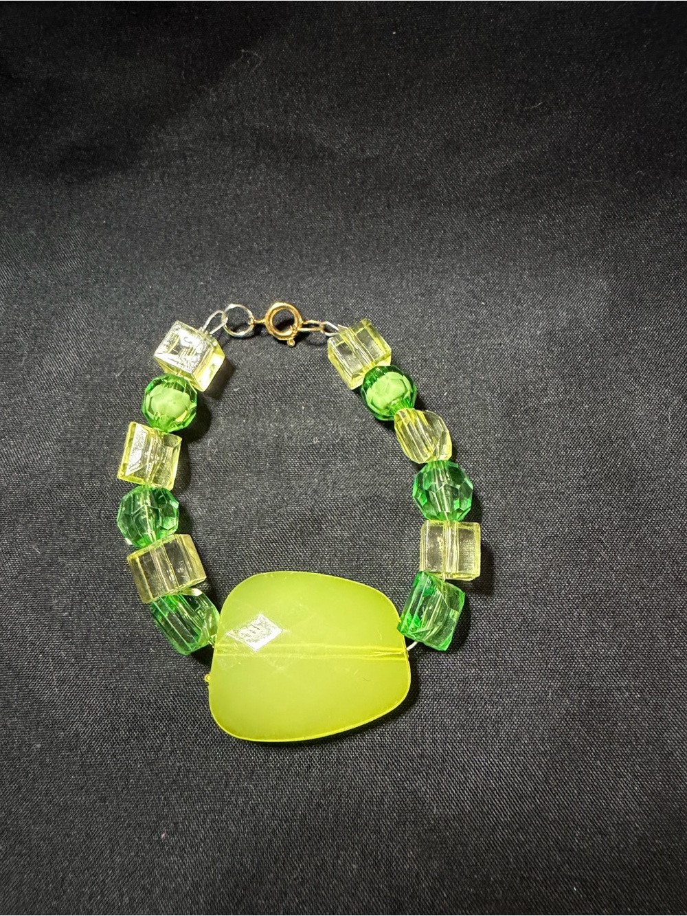 Source Unknown Lime Green Statement Bead Bracelet